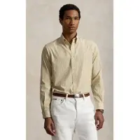 Ralph Lauren pour homme. 710B15595010 Chemise en popeline à rayures Custom Fit beige (XL), Casuel, Coton, Manche longue