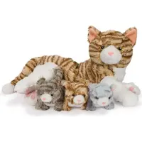 Noxxiez Maman chat avec bébés Doudou Kitten Peluche