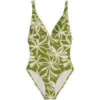 Marc O'Polo Maillot de bain ' Abstract Flower ' crème / vert / kaki