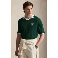 Ralph Lauren pour homme. 710B19625001 Polo en tricot pointelle Relaxed Fit vert (XL), Casuel, Coton, Manche courte