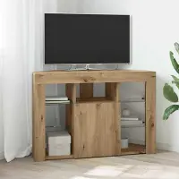 Prolenta Maison Exclusive - Meuble TV d'angle à LED en chêne Artisan 100 x 40 x 68 cm, aggloméré