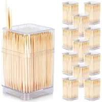 By Lille Vilde | Cure-dents - 6,5 Cm - 12 x 450 pièces - Bambou - Usage unique - Hygiénique - Brochettes à coctail