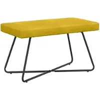 vidaXL banc Uni Jaune 80 x 40 x 45 cm Velours