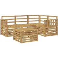 vidaXL Ensemble de salon de jardin 5 pièces, blanc, en bois d'acacia massif