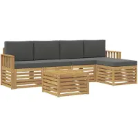 vidaXL Ensemble de canapés d'extérieur , 6 pièces, blanc et anthracite, 59 x 59 x 37 cm