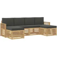 vidaXL Ensemble de canapés , 6 pièces, blanc et anthracite, 249 x 122,5 x 73 cm