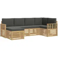 vidaXL Ensemble de canapés d'extérieur , 6 pièces, blanc et anthracite, polyester