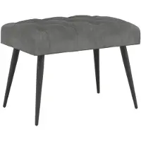 vidaXL Banc avec capitonnage bouton Gris foncé 60 x 40 x 45 cm Velours