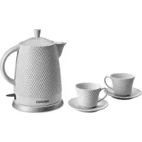 Concept Bouilloire électrique Bouilloire céramique + 2 tasses de café 1500Watt