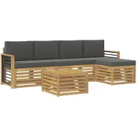 vidaXL Ensemble de canapés d'extérieur , 6 pièces, blanc et anthracite, 59 x 59 x 37 cm