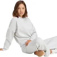 Adidas Sweat de sport 'ESSENTIALS SMALL LOGO FEEL COZY' gris chiné / blanc