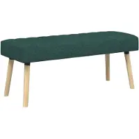 vidaXL Banc capitonné canal Vert foncé 110 x 40 x 46 cm Tissu