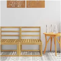 vidaXL Canapé d'extérieur de taille moyenne en bois massif d'acacia, blanc, 59 x 63 x 73 cm