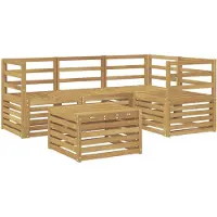 vidaXL Ensemble de salon de jardin 5 pièces, blanc, en bois d'acacia massif
