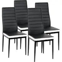 WYCTIN Chaises de salle à manger 4 Set Chaise Chaise de cuisine Chaise de salle à manger Chaise de salon Noir et blanc
