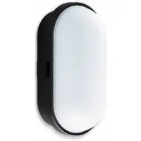 Heitronic Lampe ovale à LED TOLEDO, 10 W, 700 lm, 4000 K, IP 65, noir