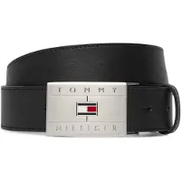 Tommy Hilfiger Ceinture 'Flag Plaque' noir / argent