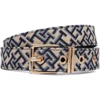 Tommy Hilfiger Ceinture 'Double Keeper Buckle' mastic / marine / opal / or