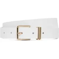 Tommy Hilfiger Ceinture 'Buckle Logo Keeper' blanc cassé