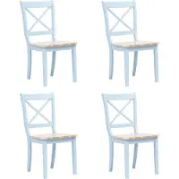 vidaXL Chaises de salle à manger 4 pcs Gris Bois clair Bois massif Hévéa