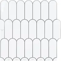 vidaXL Carreaux en forme de plume, 20 pièces, blanc et gris, 30 x 30 cm, polyuréthane et PET