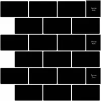 vidaXL Carreau De Métro 50 Pcs Noir 30 X 30 Cm Polyuréthane Et Pet