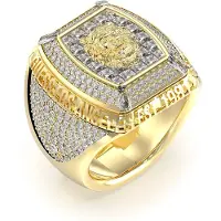 GUESS Lion King Pave Ring Doré 64 Homme