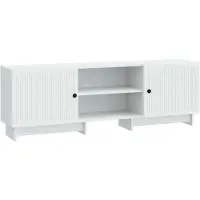 Syfax Meuble TV Blanc 150 x 31 x 50 cm Bois d’ingénierie