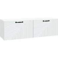 Syfax Meuble TV mural Blanc 98 x 31 x 30 cm Bois d'ingénierie