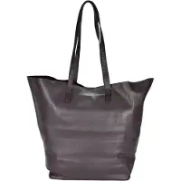 Beocca Mira sac cabas en cuir, en cuir tanné végétal, spacieux pour travail et loisirs, sac shopper, fait main, Marron foncé