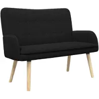 vidaXL Sofa 2 places Noir 115 x 61 x 87 cm Bouclé