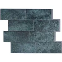 vidaXL Carreau de métro 10 pcs bleu-vert 29 x 21 cm Polyuréthane et PET