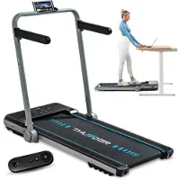 Thunder Tapis de course IMPACT SILVER 106,5x40cm 12km/h FitShow pliable Bluetooth Roulettes de transport