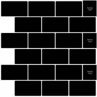 vidaXL Carreau De Métro 20 Pcs Noir 30 X 30 Cm Polyuréthane Et Pet