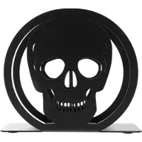 Typecat Porte-Serviettes de Cocktail Motif Crâne D'Halloween Porte-Mouchoirs Noir Porte-Serviettes en Papier en Fer Organisateur