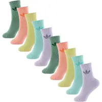 Adidas Originals Chaussettes 'TREFOIL CREW 10 PAIRS' bleu clair / jaune clair / jade / lavande / orange clair