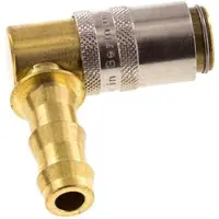 Tameson Laiton DN 6 Manchon d'accouplement 9,5 mm Pilier de tuyau Protection contre le déverrouillage 90-deg