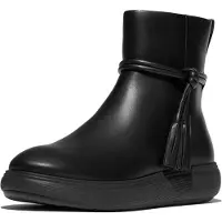 FitFlop Iq-comff Tassel Leather Booties Noir EU 36 Femme