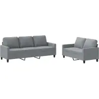 vidaXL Ensemble de canapés 2 pièces avec coussins Tissu gris clair