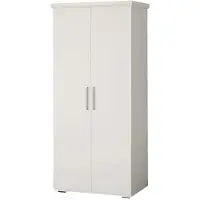 Meublorama Armoire TOM 2 portes et 2 tiroirs blanche 80 cm