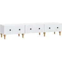 Syfax Meuble TV Blanc 147 x 34,5 x 30 cm Bois d'ingénierie