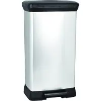 Keter Corbeille à papier DECO BIN 50 l noir/argent métallisé