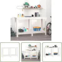 The Living Store établi blanc 140x50x80 cm pin massif