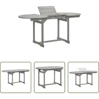 The Living Store Table de jardin à manger (120-170)x80x75 cm en acacia massif