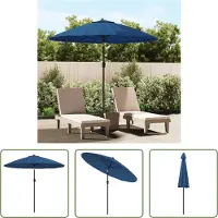 The Living Store Parasol avec mât en aluminium 270 cm bleu azur