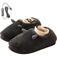 OEM Pantoufles électriques avec revêtement en peluche, rechargeables par USB, réglables, unies, chaleur et confort