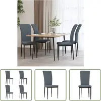 The Living Store Chaises de salle à manger 4 pcs. Gris foncé velours