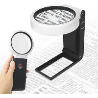 OEM Loupe de poche avec éclairage et socle, grossissement 6x à 25x, loupe de lecture pliable équipée de 6 lampes LED