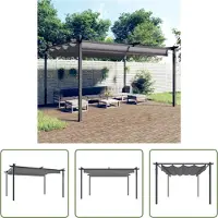 The Living Store Pavillon avec toit extensible 4x3 m Anthracite