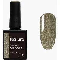 Ginza.se - Gel Polish 358 - Golden Bronze Glitter - 10 ml (Une teinte brun doré mat rehaussée de fines paillettes, Vernis effet gel)